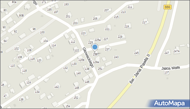 Brzozów, Głowackiego Bartosza, 239, mapa Brzozów