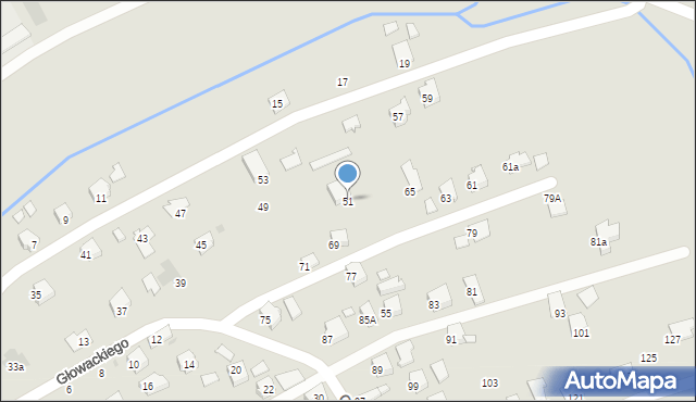 Brzozów, Głowackiego Bartosza, 51, mapa Brzozów