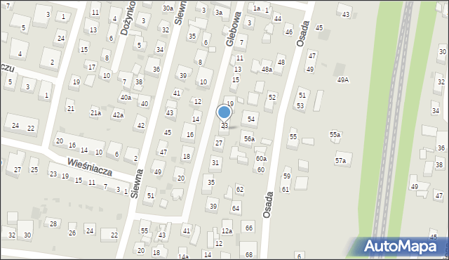 Bydgoszcz, Glebowa, 25, mapa Bydgoszczy