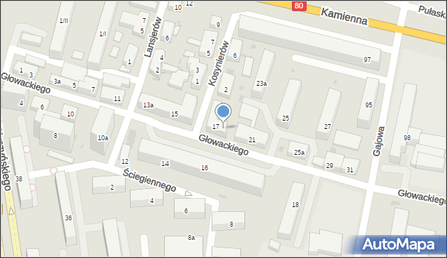 Bydgoszcz, Głowackiego Bartosza, 19, mapa Bydgoszczy