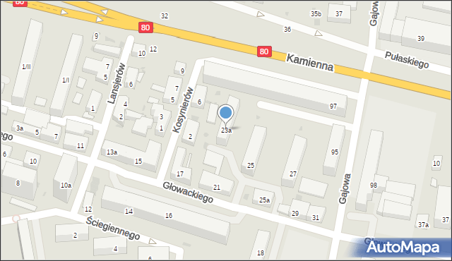 Bydgoszcz, Głowackiego Bartosza, 23a, mapa Bydgoszczy