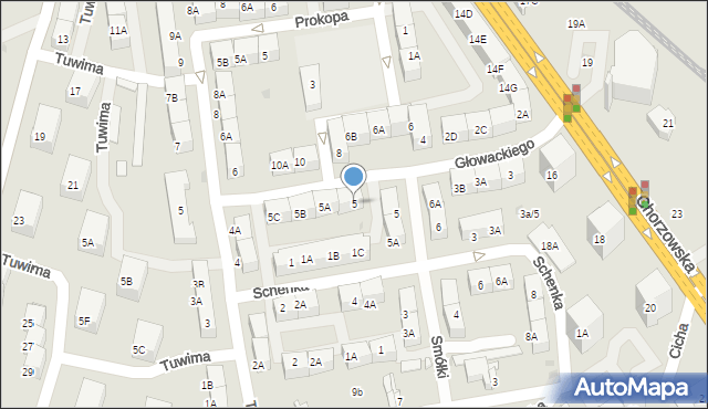 Bytom, Głowackiego Bartosza, 5, mapa Bytomia