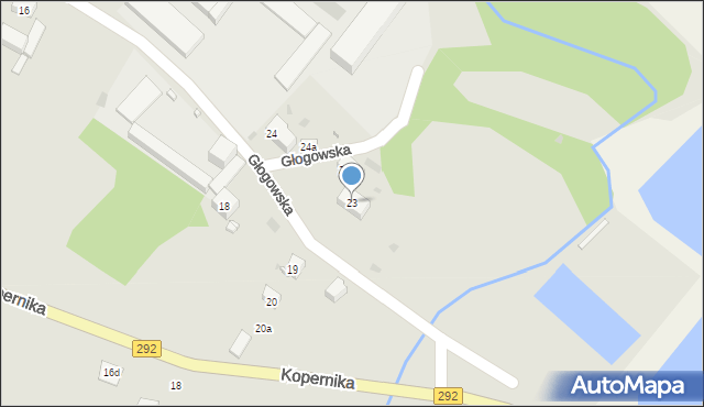 Bytom Odrzański, Głogowska, 23, mapa Bytom Odrzański