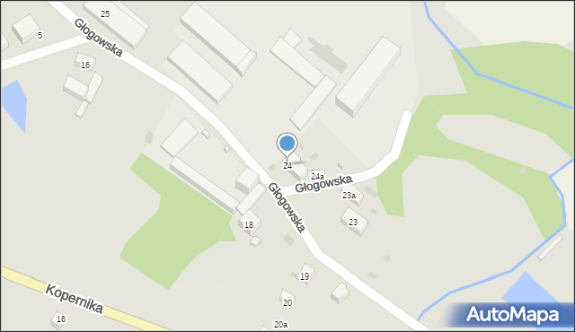 Bytom Odrzański, Głogowska, 24, mapa Bytom Odrzański