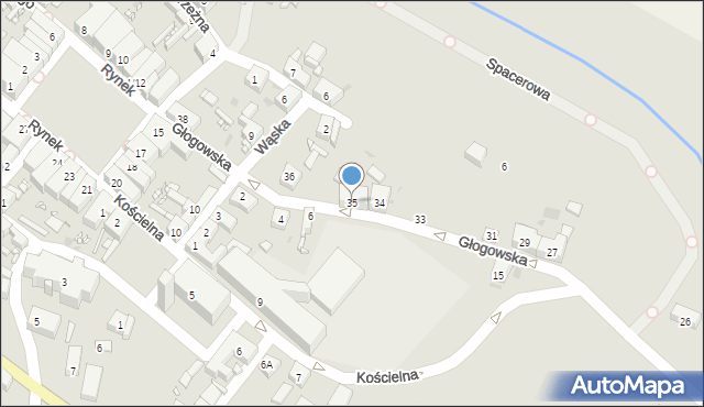 Bytom Odrzański, Głogowska, 35, mapa Bytom Odrzański