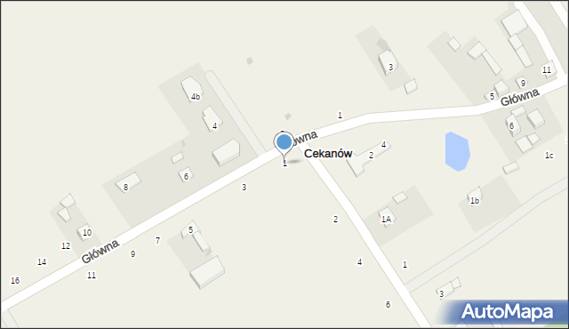 Cekanów, Główna, 1, mapa Cekanów