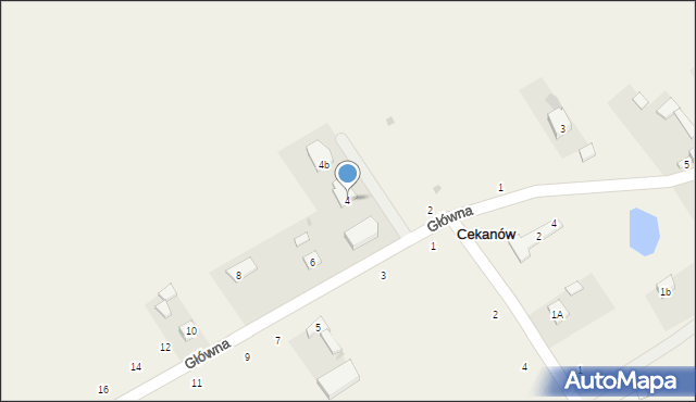 Cekanów, Główna, 4, mapa Cekanów