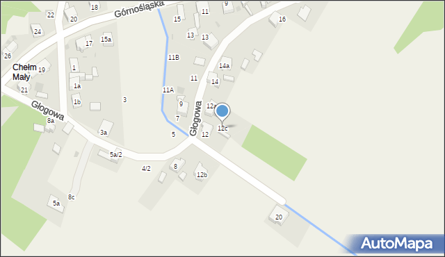 Chełm Śląski, Głogowa, 12c, mapa Chełm Śląski