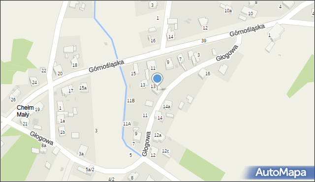 Chełm Śląski, Głogowa, 15, mapa Chełm Śląski