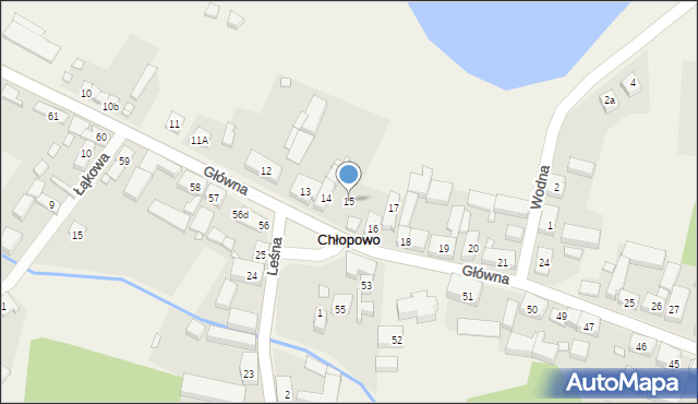 Chłopowo, Główna, 15, mapa Chłopowo