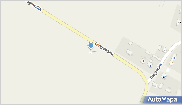 Chobienia, Głogowska, 1j, mapa Chobienia