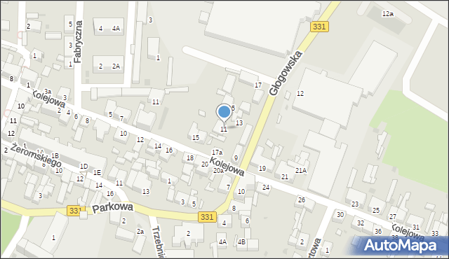 Chocianów, Głogowska, 11, mapa Chocianów