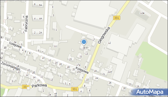Chocianów, Głogowska, 15, mapa Chocianów