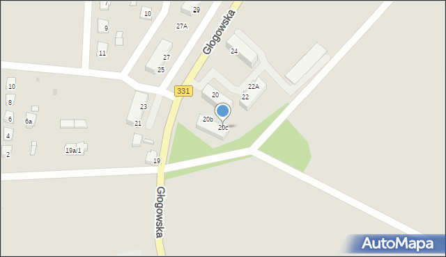 Chocianów, Głogowska, 20c, mapa Chocianów