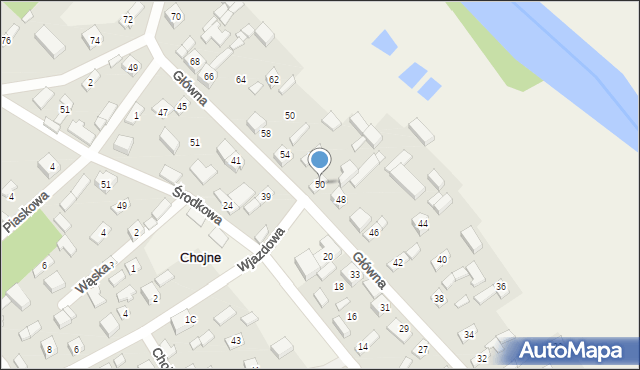 Chojne, Główna, 50, mapa Chojne