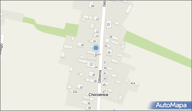 Chorzenice, Główna, 20, mapa Chorzenice