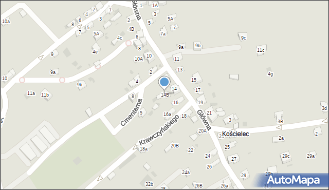 Chrzanów, Główna, 14B, mapa Chrzanów