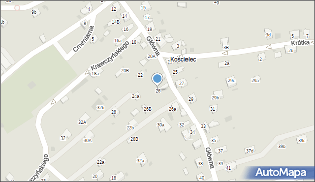 Chrzanów, Główna, 26, mapa Chrzanów