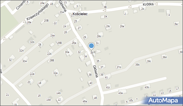 Chrzanów, Główna, 33, mapa Chrzanów