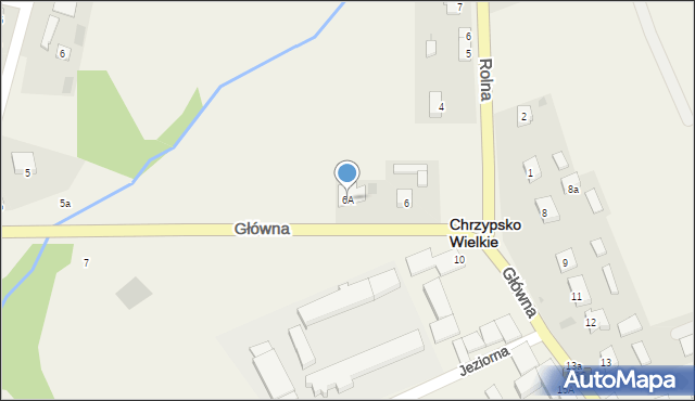 Chrzypsko Wielkie, Główna, 6A, mapa Chrzypsko Wielkie