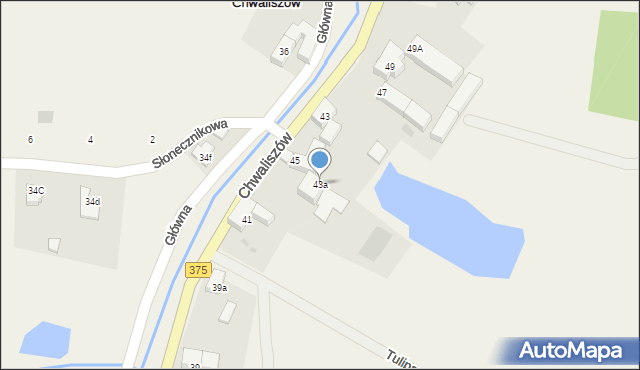 Chwaliszów, Główna, 43a, mapa Chwaliszów