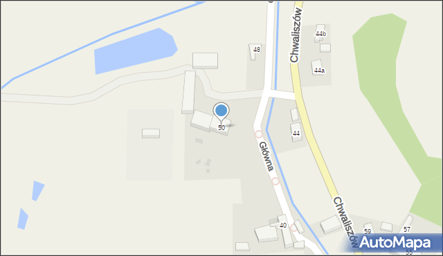 Chwaliszów, Główna, 50, mapa Chwaliszów