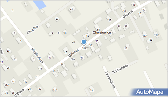 Chwałowice, Główna, 38A, mapa Chwałowice