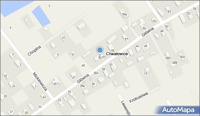 Chwałowice, Główna, 51, mapa Chwałowice