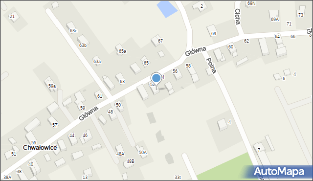 Chwałowice, Główna, 52a, mapa Chwałowice