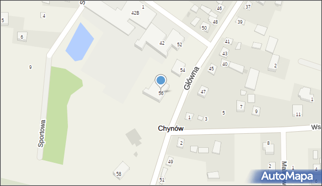 Chynów, Główna, 56, mapa Chynów