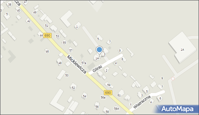 Ciechanowiec, Glinki, 1B, mapa Ciechanowiec