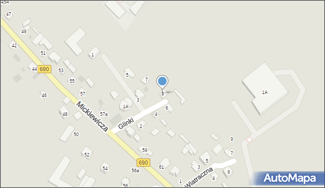 Ciechanowiec, Glinki, 9, mapa Ciechanowiec