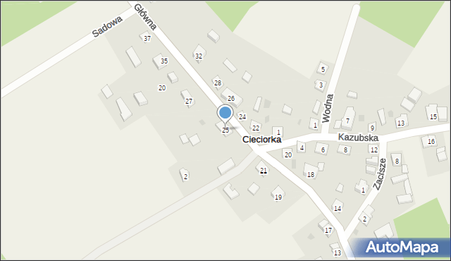 Cieciorka, Główna, 25, mapa Cieciorka