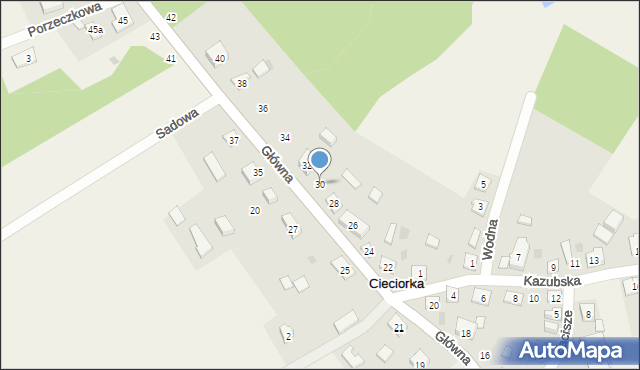 Cieciorka, Główna, 30, mapa Cieciorka