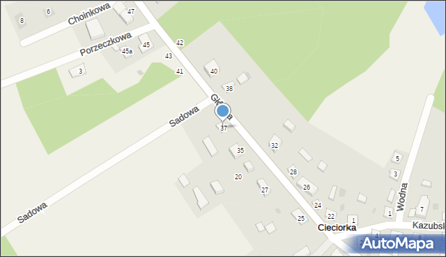 Cieciorka, Główna, 37, mapa Cieciorka