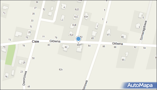 Cisie, Główna, 82d, mapa Cisie
