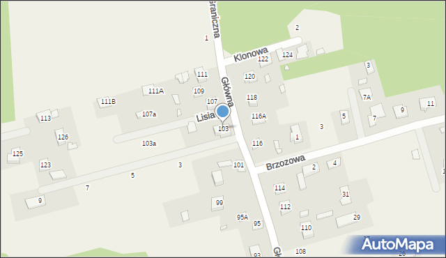 Czachówek, Główna, 103, mapa Czachówek