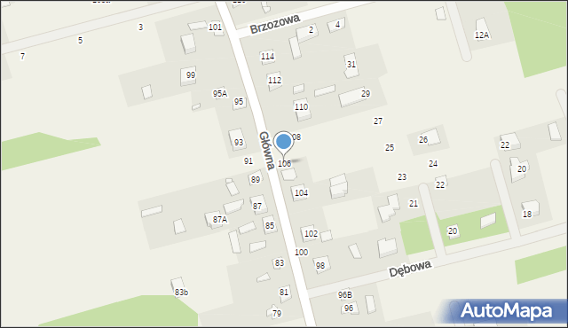 Czachówek, Główna, 106, mapa Czachówek