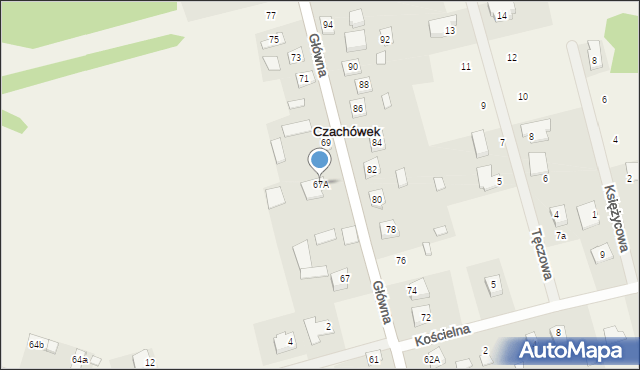 Czachówek, Główna, 67A, mapa Czachówek