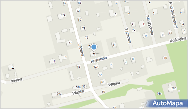 Czachówek, Główna, 72, mapa Czachówek