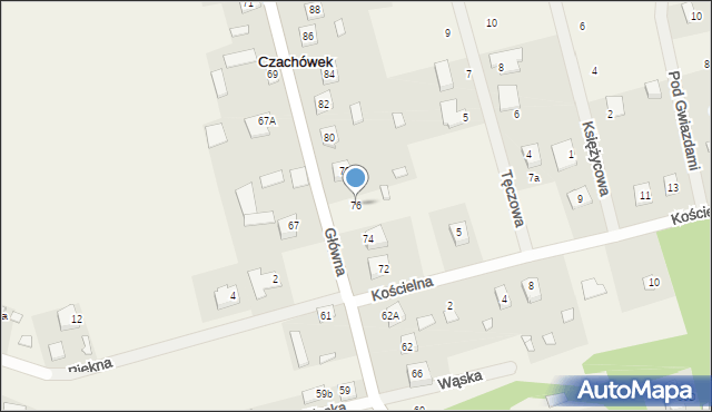 Czachówek, Główna, 76, mapa Czachówek
