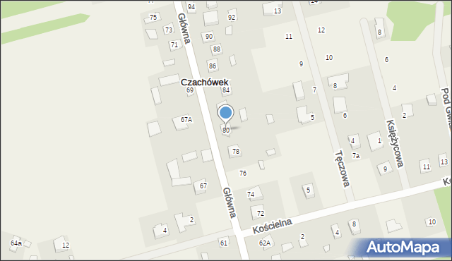 Czachówek, Główna, 80, mapa Czachówek
