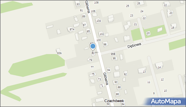 Czachówek, Główna, 81, mapa Czachówek
