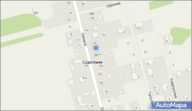 Czachówek, Główna, 86, mapa Czachówek