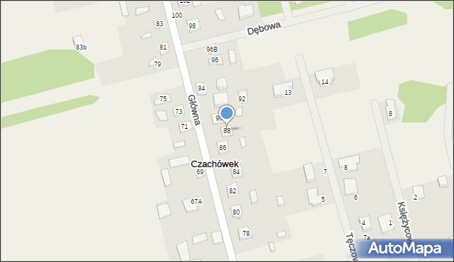 Czachówek, Główna, 88, mapa Czachówek