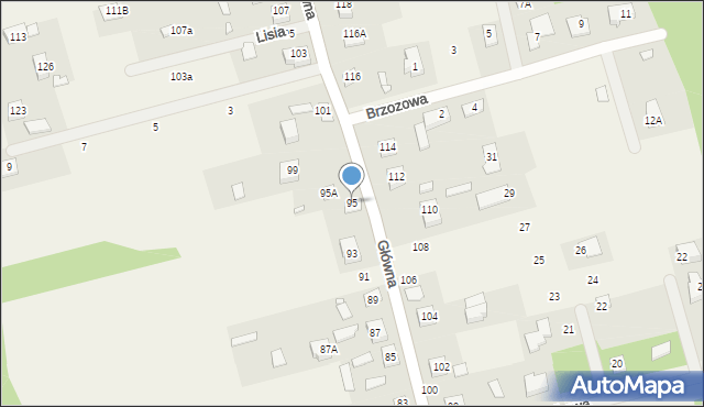 Czachówek, Główna, 95, mapa Czachówek