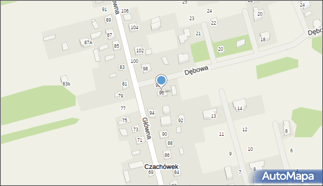 Czachówek, Główna, 96, mapa Czachówek