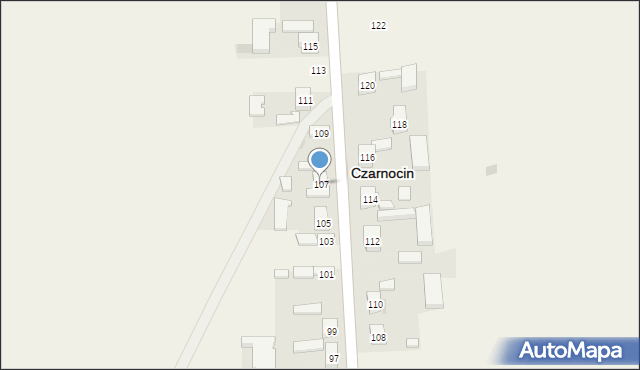 Czarnocin, Główna, 107, mapa Czarnocin