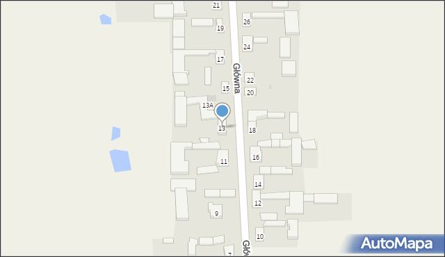 Czarnocin, Główna, 13, mapa Czarnocin