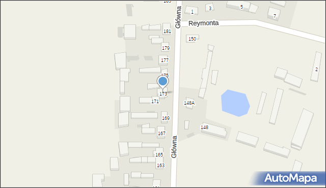 Czarnocin, Główna, 173, mapa Czarnocin